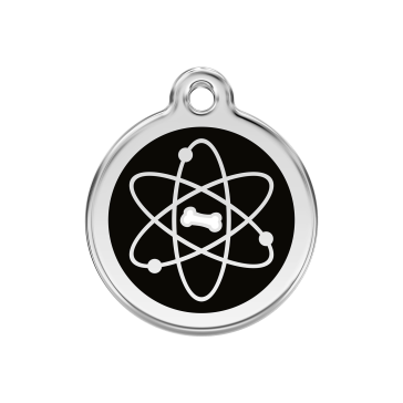 Red Dingo Stainless Steel Enamel ID Tag - Atom Black