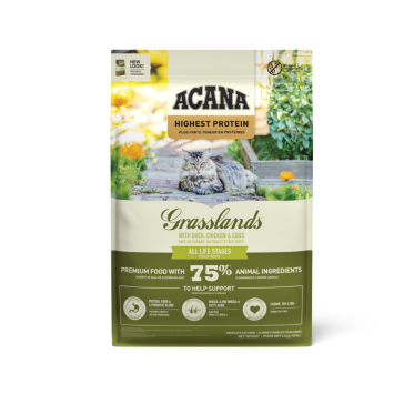 Acana Highest Protein Grasslands Free-Run Chicken, Duck, Turkey & Quail Grain-Free Cat Food