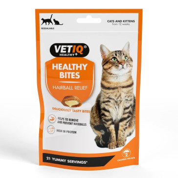 Vet IQ Bites Hairball Remedy Cat Treats - 65g