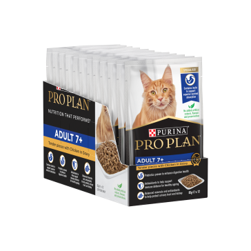 Purina Pro Plan Chicken in Gravy Adult Cat 7+ Wet Food-12x85g