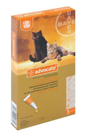 Advocate Kitten & Cat Tick, Flea & Worm Spot-On Treatment -1-4kg