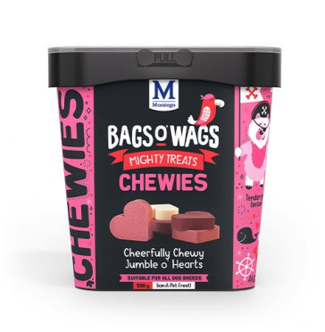 Montego Bags O Wags Jumble o' Hearts Chewies Tubs Dog Treats