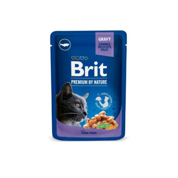 Brit Premium Cod Fish Adult Cat Wet Food Pouches-100g