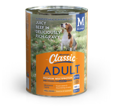 Montego Classic Juicy Beef in Deliciously Rich Gravy Canned Dog Food