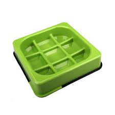 M-Pets Anti-scoff Waffle Slow Feeder Bowl - Green