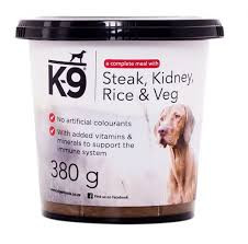 K-9 Steak, Kidney Rice & Veg Dog Food Tub