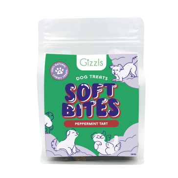 Gizzls Soft Bites Peanut Butter, Carob & Mint Dog Treats - 350g