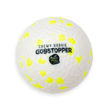 Takamisu Chewy Doggie Gobstopper Yellow Spots Dog Toy