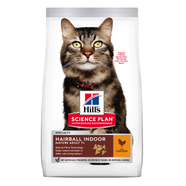 Hill's Science Plan Mature Adult 7+ Hairball Indoor Chicken Cat Food