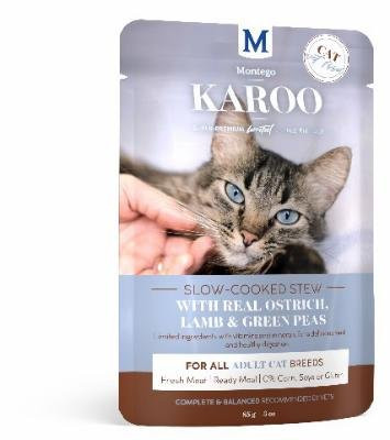 Montego Karoo Ostrich, Lamb & Green Peas Adult Cat Wet Food Pouch-85g