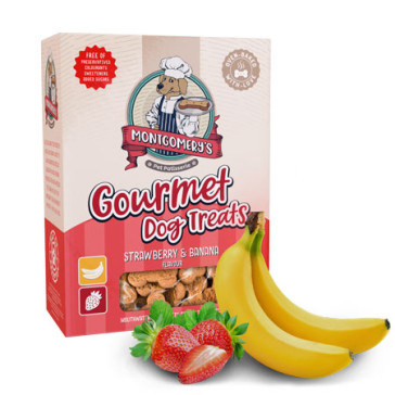 Montgomery's Strawberry & Banana Dog Biscuits - 1kg