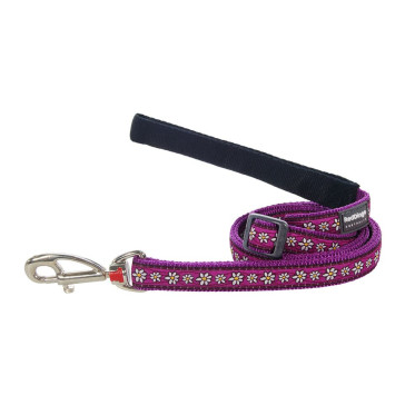 RedDingo Design Adjustable Dog Lead-Daisy Chain-Purple