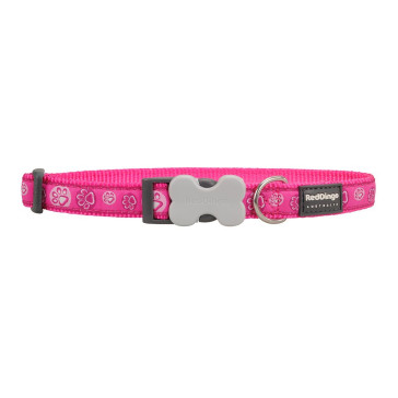 RedDingo Design Dog Collar-Paw Impressions-Hot Pink