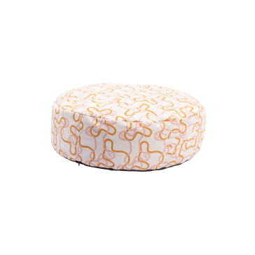 Rogz Lounge Flat Round Dog Bed - Orange Bone