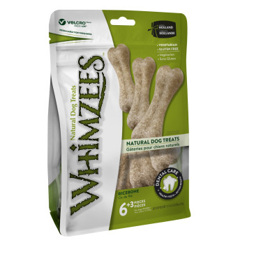 Whimzees Rice Bone Daily Dental Dog Treat - Pack of 9