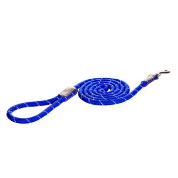 Rogz Rope Long Fixed Dog Lead-Blue