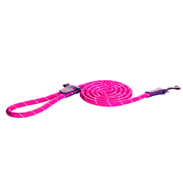 Rogz Rope Long Fixed Dog Lead-Pink