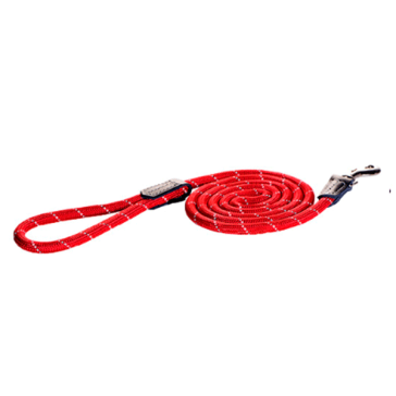 Rogz Rope Long Fixed Dog Lead-Red