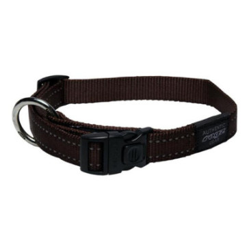 Rogz Utility Side Release Reflective Dog Collar-Brown