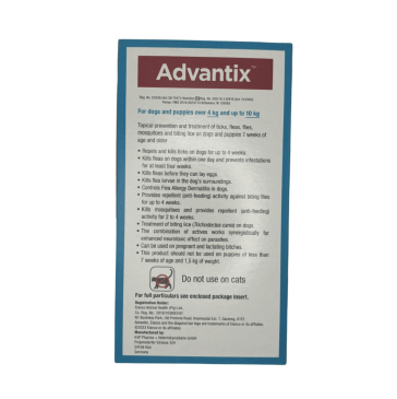 Advantix Medium Dog 4-10kg Spot-on Tick & Flea Treatment 1 Pack