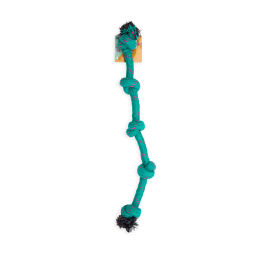 Dog Days 5 Knots Rope Tug Aquamarine Dog Toy