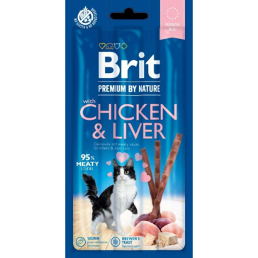 Brit Premium Meaty Chew Sticks Chicken & Liver Cat Treats - 15g