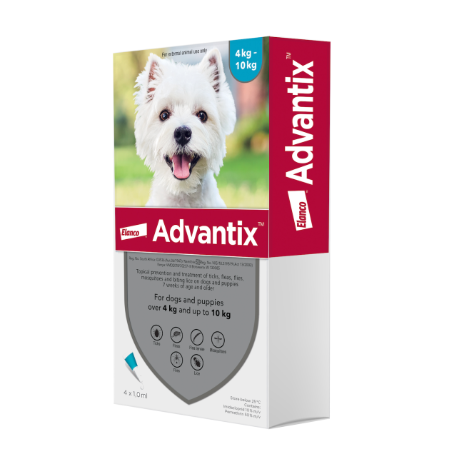 Advantix Medium Dog 4-10kg Spot-on Tick Flea Treatment x