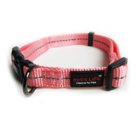 Dog's Life Reflective Supersoft Webbing Dog Collar-Pink