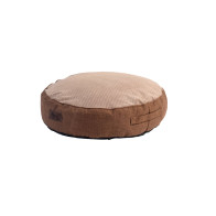 Rogz Lounge Flat Round Dog Bed - Brown