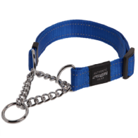 Rogz Utility Obedience Half-Check Reflective Dog Collar - Blue