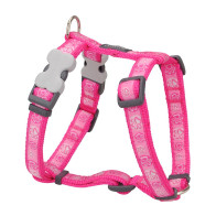 Red Dingo Design Dog H-Harness-Paw Impressions-Hot Pink