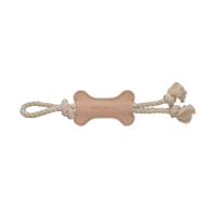 Urbanpaws Leather Bone and Rope Toy Dog Toy