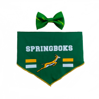 Dog's Life Official Licensed Springboks Dog Bow Tie & Bandana Set