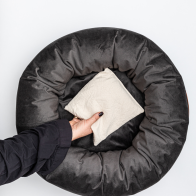Pet Heaven Plush Velvet Heated Pet Bed - Charcoal