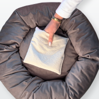 Pet Heaven Plush Velvet Heated Pet Bed - Grey 