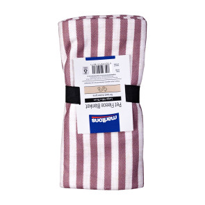 Marltons Striped Aubergine Fleece Pet Blanket