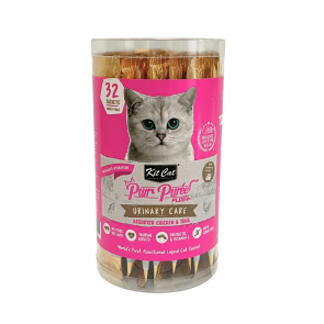 Kit Cat Purr Puree Plus + Urinary Care Chicken and Tuna Cat Treats Bulk - 32 Sachets