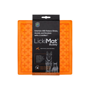 LickiMat Buddy Boredom Buster Lick Mat for Dogs - Orange