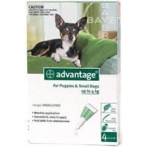 Advantage Puppy & Small Dog 0-4kg Fleas & Lice Treatment