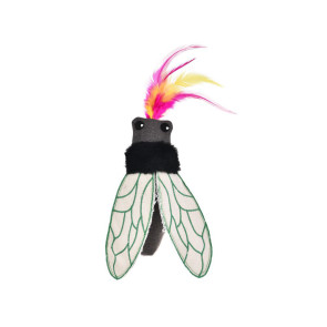 Cat's Life Beetle Cat Toy with Feather - Black