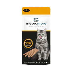 Meow More Treat Sticks Chicken & Liver Adult Cat Treats - 35 x 15g