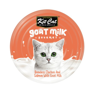 Kit Cat Boneless Chicken Shreds & Salmon with Goat's Milk Cat Wet Food - 70g