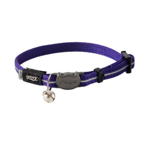 Rogz Alleycat Breakaway Reflective Cat Collar - Purple-XS