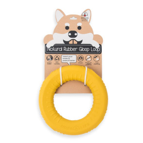 Dog's Life Natural Rubber Gloop Loop Yellow Dog Toy