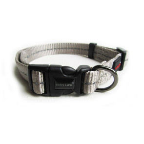 Dog's Life Reflective Supersoft Webbing Dog Collar-Grey