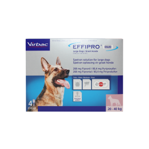 Effipro DUO Spot-On Treament for Large Dogs - 20-40kg - Pack of 4