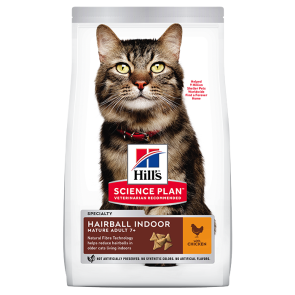Hill's Science Plan Mature Adult 7+ Hairball Indoor Chicken Cat Food 