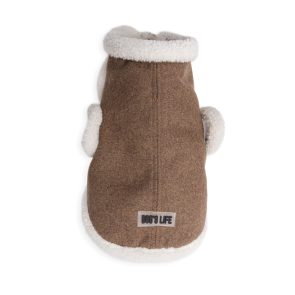 Dog's Life DLWN Wool Winter Coat with Sherpa Fleece Brown