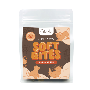 Gizzls Soft Bites Pap & Vleis Dog Treats -350g