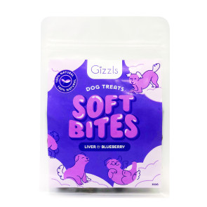 Gizzls Liver & Blueberry Soft Bites Dog Treats – 350g